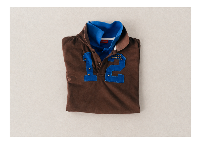 DOUBLE COLLAR 'blue brown'