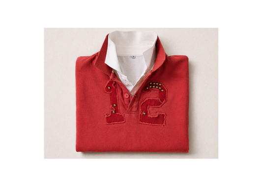 Double Collar Rugby – Red