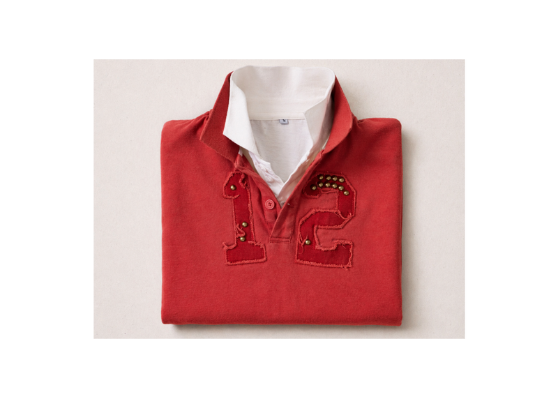 Double Collar Rugby – Red