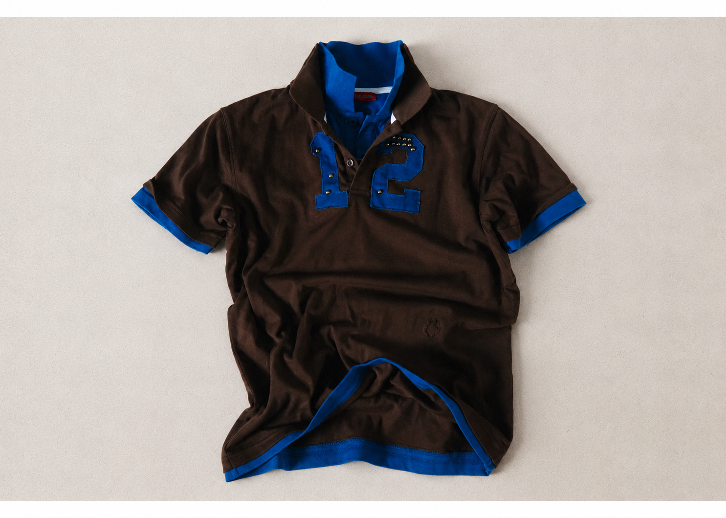 DOUBLE COLLAR 'blue brown'