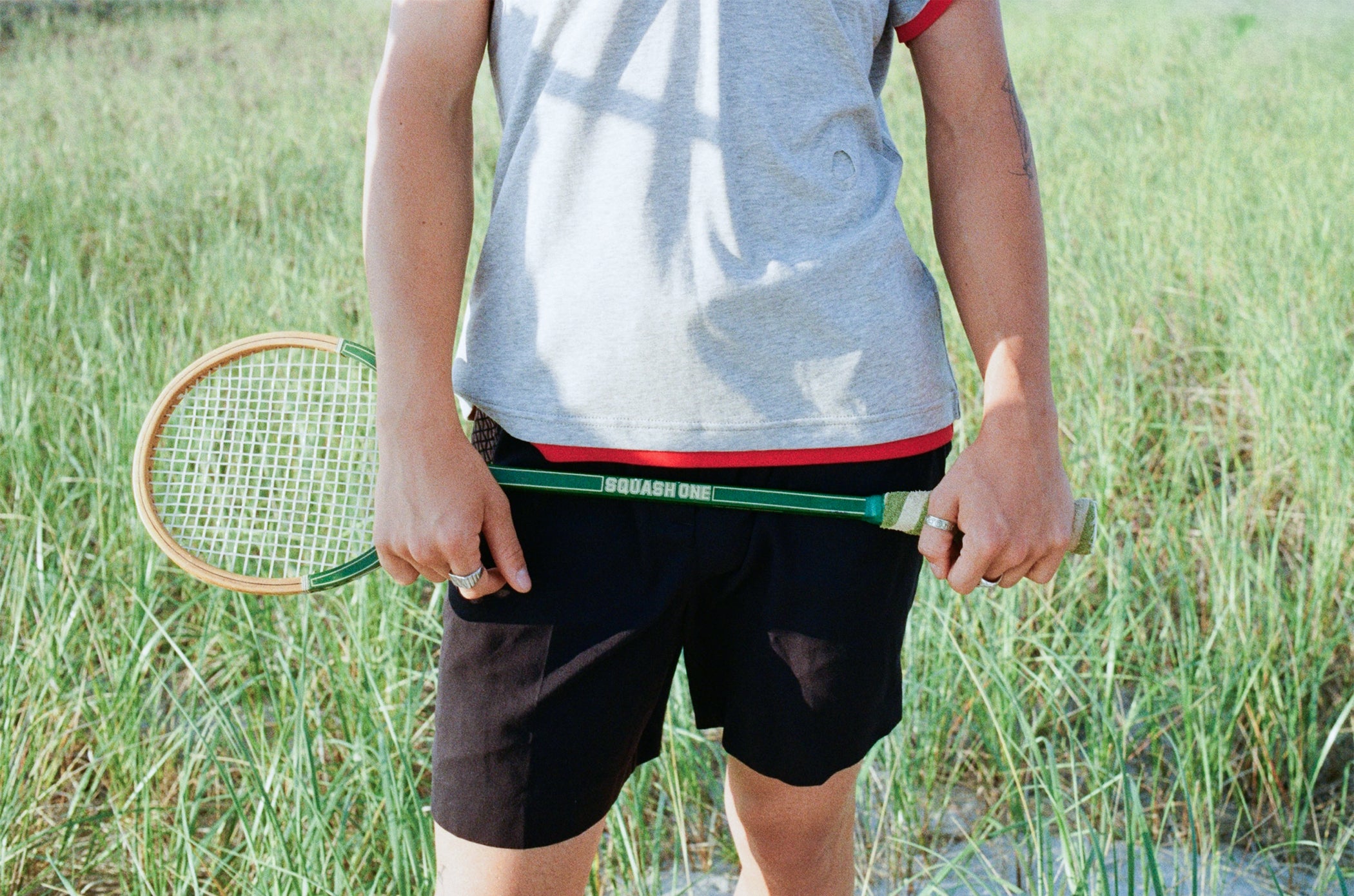 DOUBLE COLLAR 'gray red'